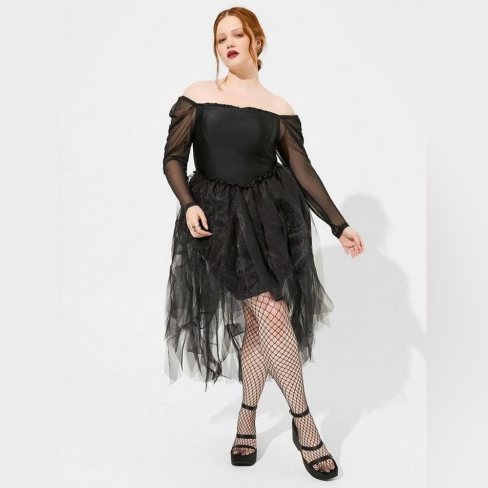 Torrid Halloween Black Off-Shoulder Dress